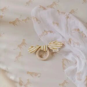 Pehr Organic Cotton Crib Sheet, Follow Me Cheetah Print